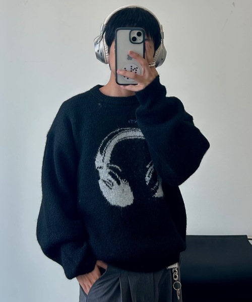 UNDERSTATEMENTs(アンダーステイトメント)の「【ユニセックス】デザインジャガードシャギーニット(ニット/セーター・メンズ・ブラック/グレー/ブラウン/ブラック系その他・MEDIUM/LARGE)」の11枚目の写真