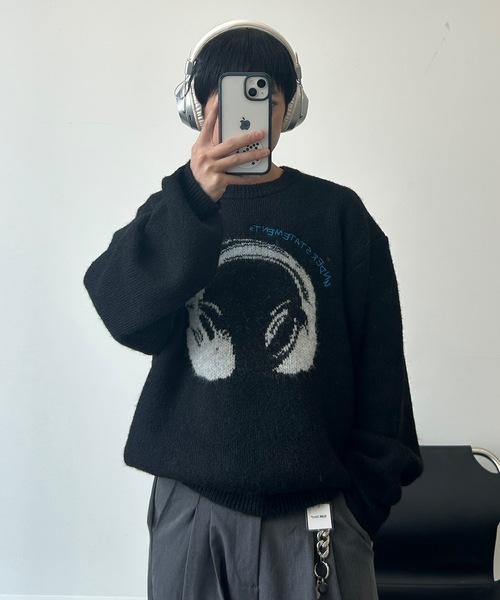 UNDERSTATEMENTs(アンダーステイトメント)の「【ユニセックス】デザインジャガードシャギーニット(ニット/セーター・メンズ・ブラック/グレー/ブラウン/ブラック系その他・MEDIUM/LARGE)」の12枚目の写真