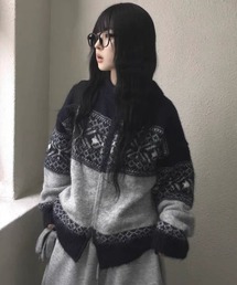 ノルディック柄ニット」に該当するレディースのトップスファッション