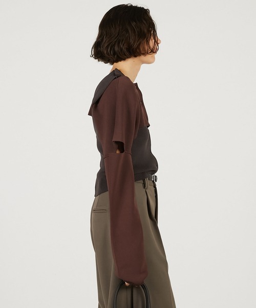 PRANK PROJECT（プランクプロジェクト）の「【2026Spring Pre-Order】マルチウェイニット / Multi-Way Knit（その他トップス・レディース・レッド/ブラウン/チャコールグレー・FREE）」の7枚目の写真