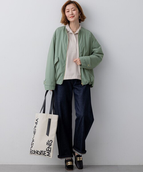 23区 L(ニジュウサンクオオキイサイズ)の「コンパクトツイル スキッパー カットソー(Tシャツ/カットソー・レディース・ブラック系/ベージュ系・46/44)」の7枚目の写真