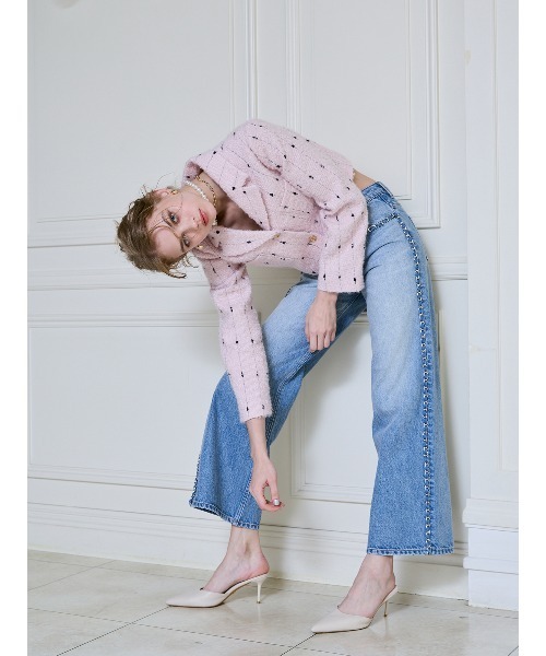 EIMY ISTOIRE（エイミーイストワール）の「デコラティブワイドレッグデニム（デニムパンツ・レディース・ライトブルー・24/23）」の8枚目の写真