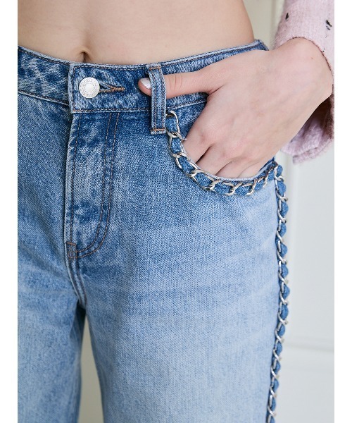 EIMY ISTOIRE（エイミーイストワール）の「デコラティブワイドレッグデニム（デニムパンツ・レディース・ライトブルー・24/23）」の10枚目の写真