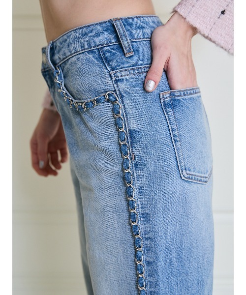 EIMY ISTOIRE（エイミーイストワール）の「デコラティブワイドレッグデニム（デニムパンツ・レディース・ライトブルー・24/23）」の11枚目の写真