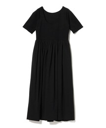 EFFE BEAMS（エッフェビームス）の「ROOM NO.8 BLACK / コンビ ギャザー ドレス（ワンピース）」