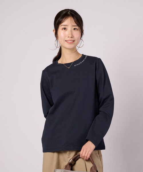 Arnold Palmer(アーノルドパーマー)の「ワンポイントロゴ ベーシック ロングスリーブTシャツ(Tシャツ/カットソー・レディース・クリーム/ネイビー/ピンク・S/M/L)」の3枚目の写真