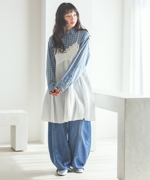 niko and...（ニコアンド）の「[NKJ 2026SS] 3Dドロップデニムパンツ（デニムパンツ・レディース・インディゴブルー/ライトブルー/サックスブルー/グリーン・MEDIUM/LARGE/SMALL）」の22枚目の写真