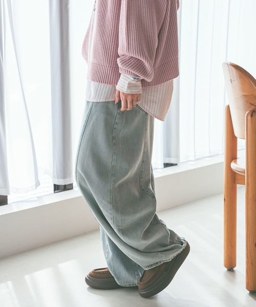 niko and...（ニコアンド）の「[NKJ 2026SS] 3Dドロップデニムパンツ（デニムパンツ・レディース・インディゴブルー/ライトブルー/サックスブルー/グリーン・MEDIUM/LARGE/SMALL）」の10枚目の写真