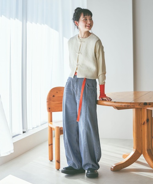 niko and...（ニコアンド）の「[NKJ 2026SS] 3Dドロップデニムパンツ（デニムパンツ・レディース・インディゴブルー/ライトブルー/サックスブルー/グリーン・MEDIUM/LARGE/SMALL）」の11枚目の写真