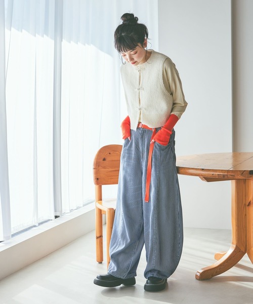 niko and...（ニコアンド）の「[NKJ 2026SS] 3Dドロップデニムパンツ（デニムパンツ・レディース・インディゴブルー/ライトブルー/サックスブルー/グリーン・MEDIUM/LARGE/SMALL）」の12枚目の写真