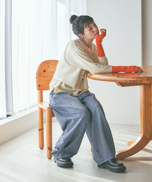 niko and...（ニコアンド）の「[NKJ 2026SS] 3Dドロップデニムパンツ（デニムパンツ・レディース・インディゴブルー/ライトブルー/サックスブルー/グリーン・MEDIUM/LARGE/SMALL）」の13枚目の写真