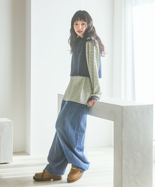 niko and...（ニコアンド）の「[NKJ 2026SS] 3Dドロップデニムパンツ（デニムパンツ・レディース・インディゴブルー/ライトブルー/サックスブルー/グリーン・MEDIUM/LARGE/SMALL）」の15枚目の写真