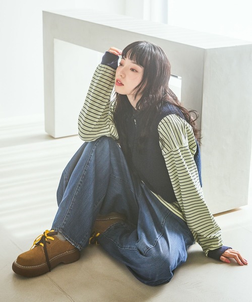 niko and...（ニコアンド）の「[NKJ 2026SS] 3Dドロップデニムパンツ（デニムパンツ・レディース・インディゴブルー/ライトブルー/サックスブルー/グリーン・MEDIUM/LARGE/SMALL）」の17枚目の写真