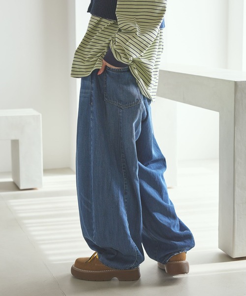 niko and...（ニコアンド）の「[NKJ 2026SS] 3Dドロップデニムパンツ（デニムパンツ・レディース・インディゴブルー/ライトブルー/サックスブルー/グリーン・MEDIUM/LARGE/SMALL）」の19枚目の写真