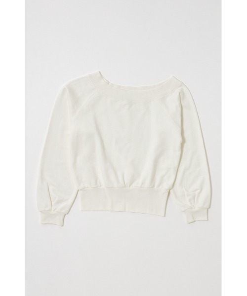 MOUSSY(マウジー)の「SIDE SLIT OFF SHOULDER スウェット(スウェット・レディース・ホワイト/ライトブルー/杢グレー/チャコールグレー・FREE)」の2枚目の写真
