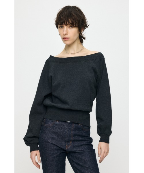 MOUSSY(マウジー)の「SIDE SLIT OFF SHOULDER スウェット(スウェット・レディース・ホワイト/ライトブルー/杢グレー/チャコールグレー・FREE)」の1枚目の写真