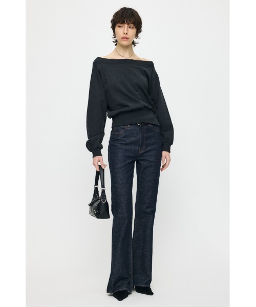 MOUSSY(マウジー)の「SIDE SLIT OFF SHOULDER スウェット(スウェット・レディース・ホワイト/ライトブルー/杢グレー/チャコールグレー・FREE)」の7枚目の写真