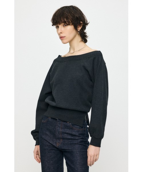 MOUSSY(マウジー)の「SIDE SLIT OFF SHOULDER スウェット(スウェット・レディース・ホワイト/ライトブルー/杢グレー/チャコールグレー・FREE)」の10枚目の写真