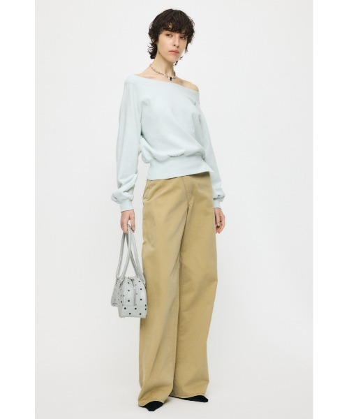 MOUSSY(マウジー)の「SIDE SLIT OFF SHOULDER スウェット(スウェット・レディース・ホワイト/ライトブルー/杢グレー/チャコールグレー・FREE)」の13枚目の写真