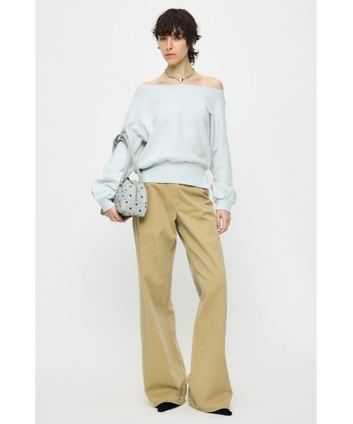 MOUSSY(マウジー)の「SIDE SLIT OFF SHOULDER スウェット(スウェット・レディース・ホワイト/ライトブルー/杢グレー/チャコールグレー・FREE)」の14枚目の写真