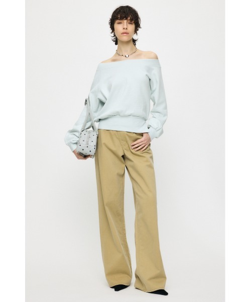 MOUSSY(マウジー)の「SIDE SLIT OFF SHOULDER スウェット(スウェット・レディース・ホワイト/ライトブルー/杢グレー/チャコールグレー・FREE)」の15枚目の写真