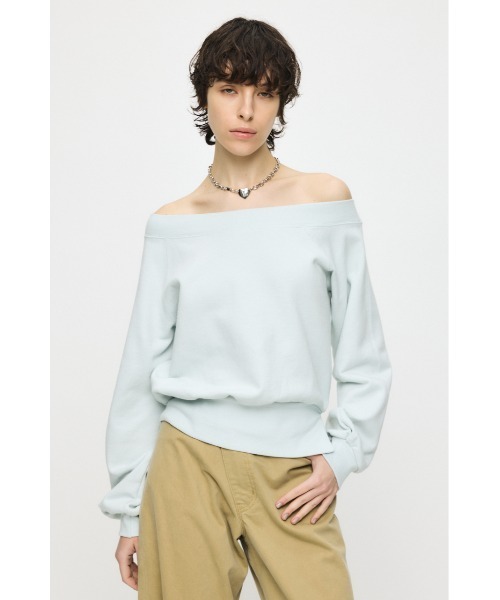 MOUSSY(マウジー)の「SIDE SLIT OFF SHOULDER スウェット(スウェット・レディース・ホワイト/ライトブルー/杢グレー/チャコールグレー・FREE)」の17枚目の写真