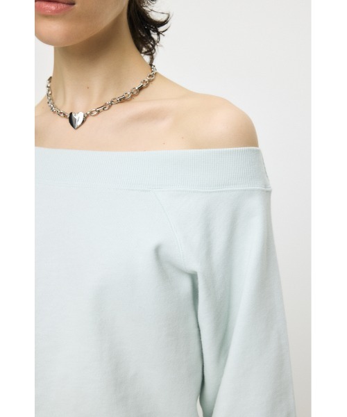 MOUSSY(マウジー)の「SIDE SLIT OFF SHOULDER スウェット(スウェット・レディース・ホワイト/ライトブルー/杢グレー/チャコールグレー・FREE)」の20枚目の写真
