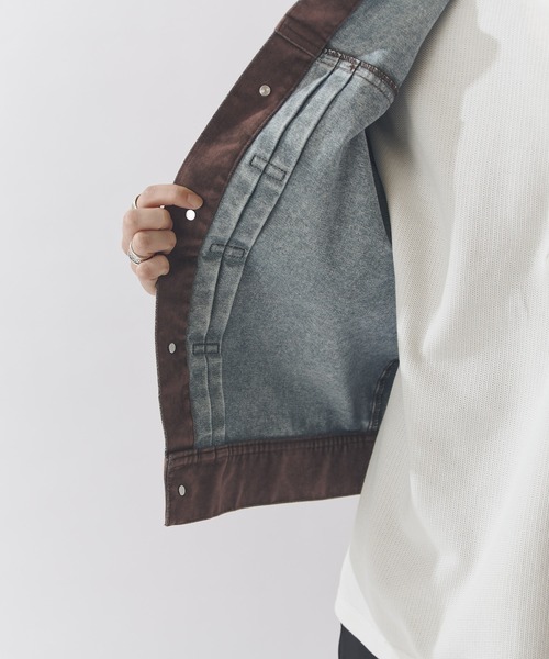 Lui's（ルイス）の「フロッキートラッカーデニムジャケット（デニムジャケット・メンズ・ブラウン/ブラック・S/M）」の4枚目の写真