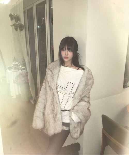 as you are(アズユーアー)の「ベルト付きコージーファージャケットアイボリー(ムートンコート・レディース・その他・OS)」の18枚目の写真