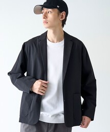 coen | ストレッチテックナイロンテーラードジャケット【ストレッチ、はっ水、耐摩耗性、UVカット】(テーラードジャケット)