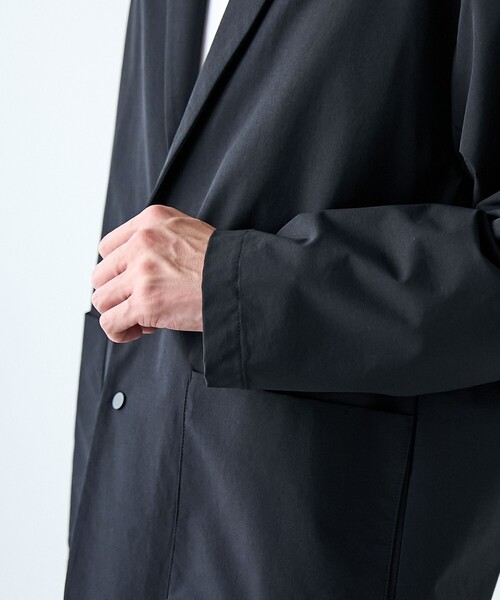 coen（コーエン）の「ストレッチテックナイロンテーラードジャケット【ストレッチ、はっ水、耐摩耗性、UVカット】（テーラードジャケット・メンズ・ブラック/ダークグレー・S/M/L/XL）」の9枚目の写真