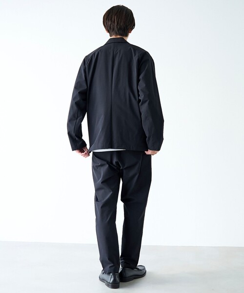 coen（コーエン）の「ストレッチテックナイロンテーラードジャケット【ストレッチ、はっ水、耐摩耗性、UVカット】（テーラードジャケット・メンズ・ブラック/ダークグレー・S/M/L/XL）」の16枚目の写真