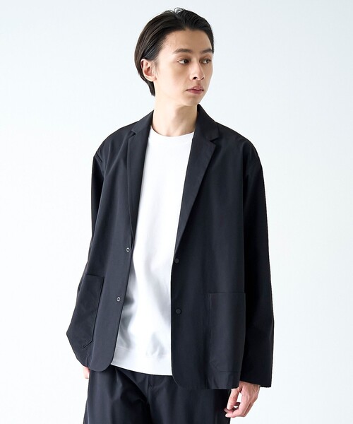 coen（コーエン）の「ストレッチテックナイロンテーラードジャケット【ストレッチ、はっ水、耐摩耗性、UVカット】（テーラードジャケット・メンズ・ブラック/ダークグレー・S/M/L/XL）」の17枚目の写真