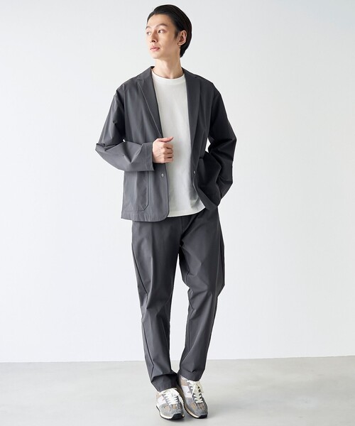 coen（コーエン）の「ストレッチテックナイロンテーラードジャケット【ストレッチ、はっ水、耐摩耗性、UVカット】（テーラードジャケット・メンズ・ブラック/ダークグレー・S/M/L/XL）」の22枚目の写真