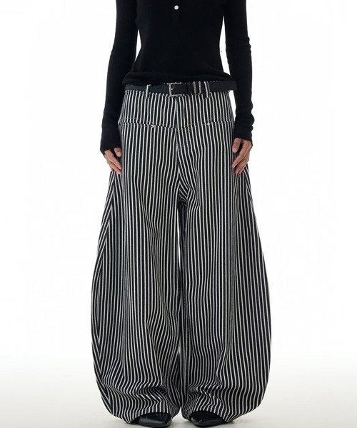 Ressaca（レサーカ）の「ストライプ柄ワイドパンツ（その他パンツ・レディース・ブラック・M/L/XL）」の8枚目の写真