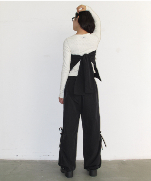 RONRON（ロンロン）の「HEART ZIP POCKET WRAP PANTS BLACK（その他パンツ・レディース・その他・FREE）」の4枚目の写真