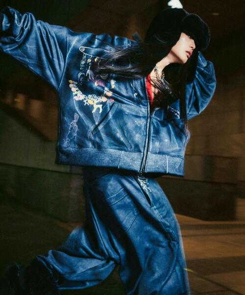 ROYAL FLASH（ロイヤルフラッシュ）の「TALKING ABOUT THE ABSTRACTION/トーキングアバウトジアブストラクション/別注SWEAT ACC WIDE PANTS（その他パンツ・メンズ・ブラック/グレー・S/M/L）」の5枚目の写真