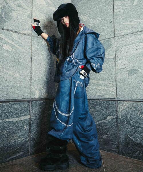 ROYAL FLASH（ロイヤルフラッシュ）の「TALKING ABOUT THE ABSTRACTION/トーキングアバウトジアブストラクション/別注SWEAT ACC WIDE PANTS（その他パンツ・メンズ・ブラック/グレー・S/M/L）」の6枚目の写真