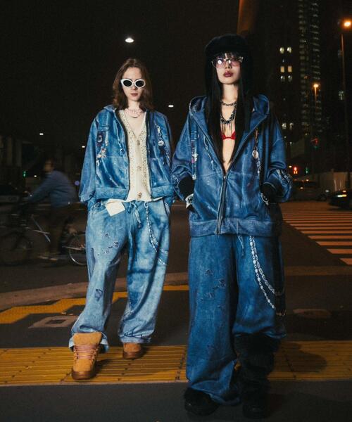 ROYAL FLASH（ロイヤルフラッシュ）の「TALKING ABOUT THE ABSTRACTION/トーキングアバウトジアブストラクション/別注SWEAT ACC WIDE PANTS（その他パンツ・メンズ・ブラック/グレー・S/M/L）」の7枚目の写真