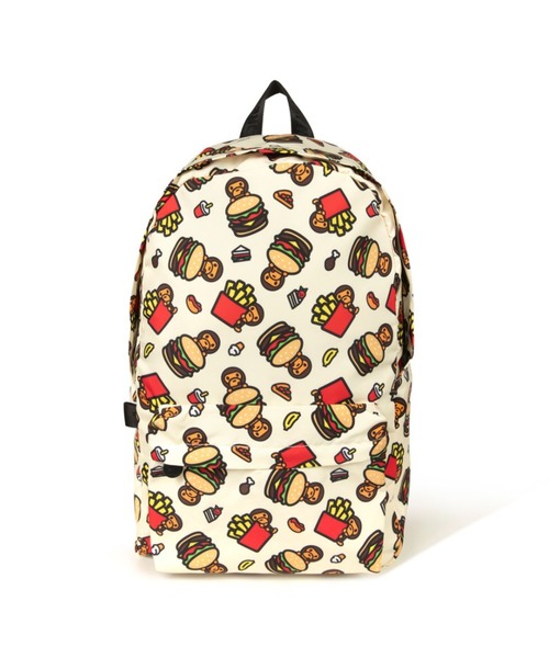 A BATHING APE（アベイシングエイプ）の「BABY MILO LARGE BACKPAC #2（ショルダーバッグ・メンズ・グリーン/アイボリー・FREE）」の3枚目の写真