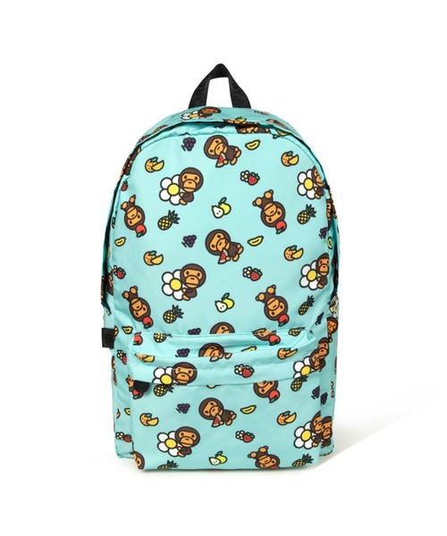 A BATHING APE（アベイシングエイプ）の「BABY MILO LARGE BACKPAC #2（ショルダーバッグ・メンズ・グリーン/アイボリー・FREE）」の4枚目の写真