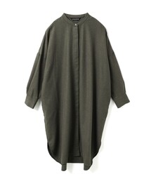 mizuiroind | mizuiro ind ウールブレンドスタンドカラーシャツワンピース(ワンピース)