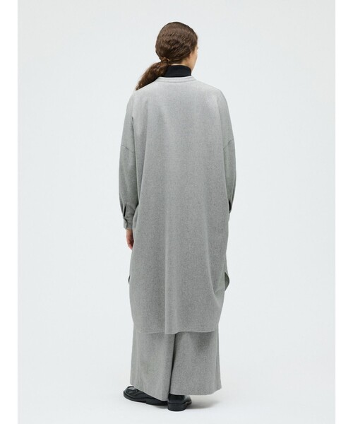 mizuiroind（ミズイロインド）の「mizuiro ind ウールブレンドスタンドカラーシャツワンピース（ワンピース・レディース・ブラウン/ライトグレー/ブラック・FREE）」の14枚目の写真