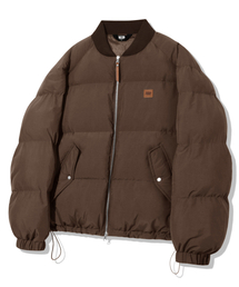 TRILLION（トリリオン）の「レザーパッチプッパーショートパディング_ブラウン（ダウンジャケット/コート）」