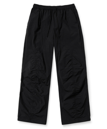 TAG NYLON SHIRRING PANTS - BLACK