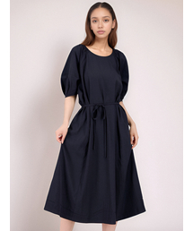 Balloon Sleeve Strap Dress _Navy