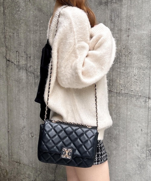 INGNI（イング）の「エンブレム付キルティングショルダーバッグ（ショルダーバッグ・レディース・オフホワイト/ブラック/ピンク・-）」の8枚目の写真