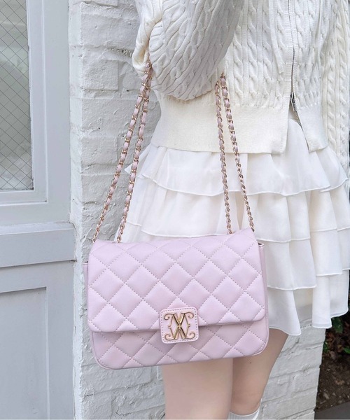 INGNI（イング）の「エンブレム付キルティングショルダーバッグ（ショルダーバッグ・レディース・オフホワイト/ブラック/ピンク・-）」の11枚目の写真