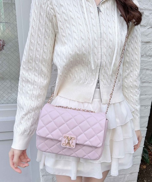 INGNI（イング）の「エンブレム付キルティングショルダーバッグ（ショルダーバッグ・レディース・オフホワイト/ブラック/ピンク・-）」の13枚目の写真