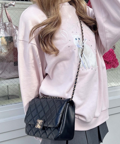 INGNI（イング）の「エンブレム付キルティングショルダーバッグ（ショルダーバッグ・レディース・オフホワイト/ブラック/ピンク・-）」の16枚目の写真